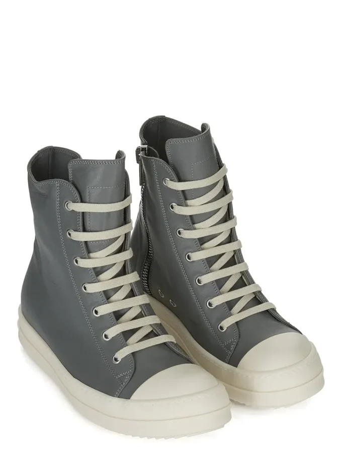 Buty sportowe RICK OWENS FW25 CONCORDIANS z pranej skóry cielęcej w kolorze indygo/mleko/mleko RP02E4890LCO-0611