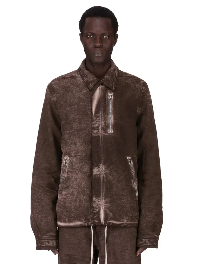 DRKSHDW FW25 CONCORDIANS CONCEALED ZIPFRONT JKT Z BAWEŁNY SZCZOTKOWANEJ DRKDUST. DU02E7775BMO-78
