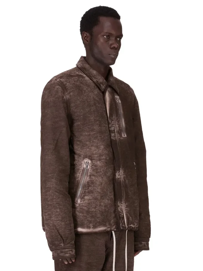 DRKSHDW FW25 CONCORDIANS CONCEALED ZIPFRONT JKT Z BAWEŁNY SZCZOTKOWANEJ DRKDUST. DU02E7775BMO-78