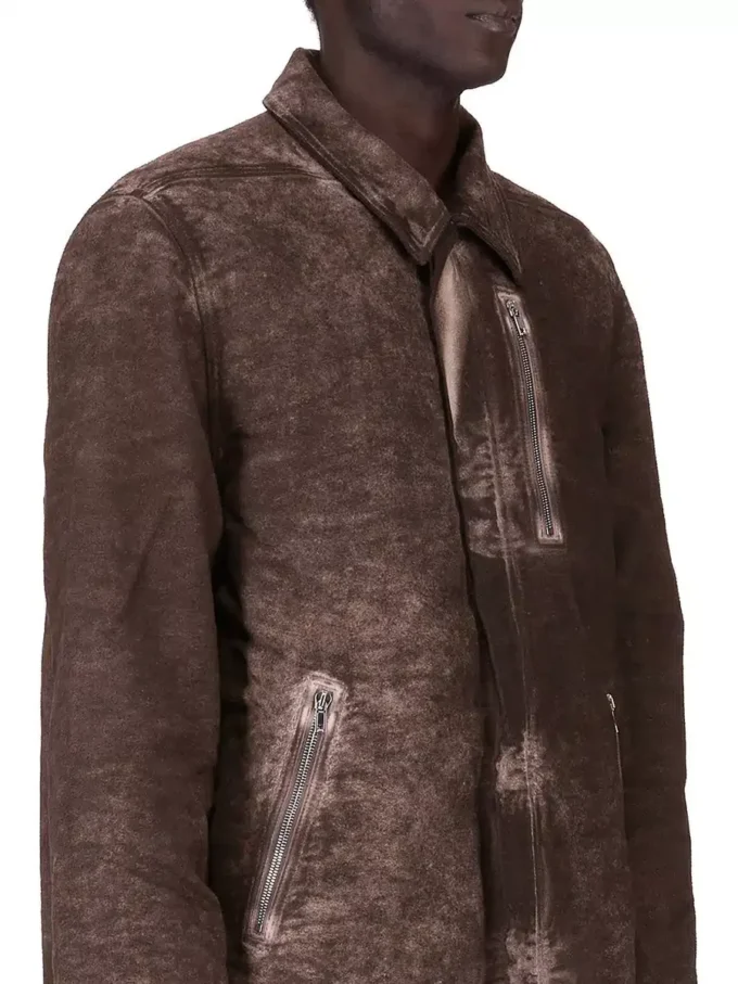 DRKSHDW FW25 CONCORDIANS CONCEALED ZIPFRONT JKT Z BAWEŁNY SZCZOTKOWANEJ DRKDUST. DU02E7775BMO-78