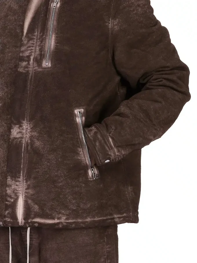 DRKSHDW FW25 CONCORDIANS CONCEALED ZIPFRONT JKT Z BAWEŁNY SZCZOTKOWANEJ DRKDUST. DU02E7775BMO-78
