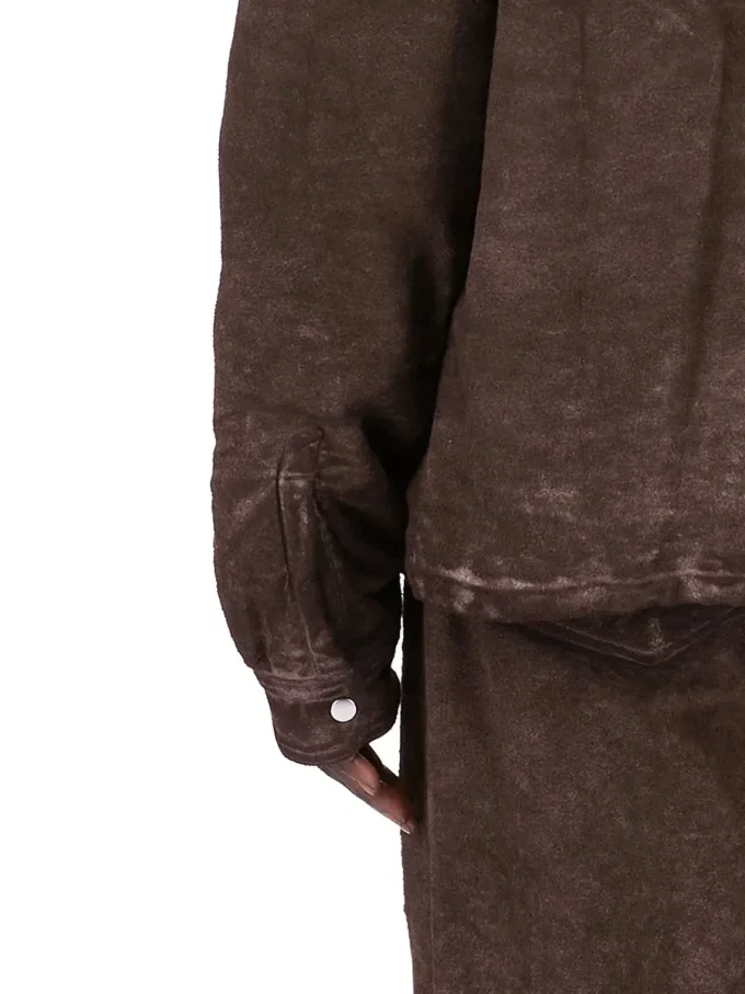 DRKSHDW FW25 CONCORDIANS CONCEALED ZIPFRONT JKT Z BAWEŁNY SZCZOTKOWANEJ DRKDUST. DU02E7775BMO-78