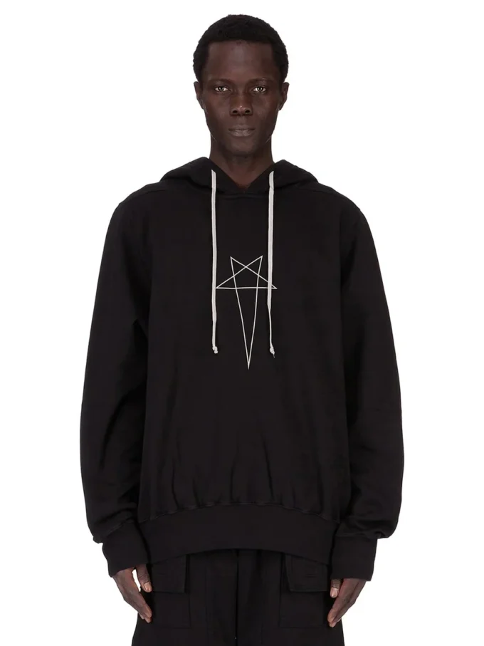 DRKSHDW FW25 CONCORDIANS OVERSIZED HOODIE W KOLORZE CZARNYM/PERŁOWYM FURKA HEAVY SWEATSHIRT DU02E7262FEP3P-0908