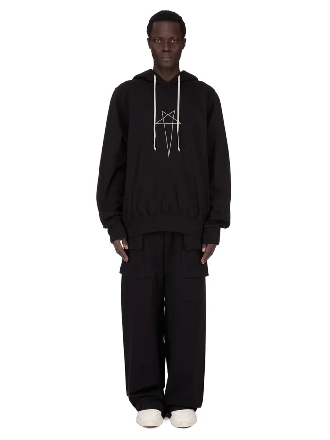 DRKSHDW FW25 CONCORDIANS OVERSIZED HOODIE W KOLORZE CZARNYM/PERŁOWYM FURKA HEAVY SWEATSHIRT DU02E7262FEP3P-0908