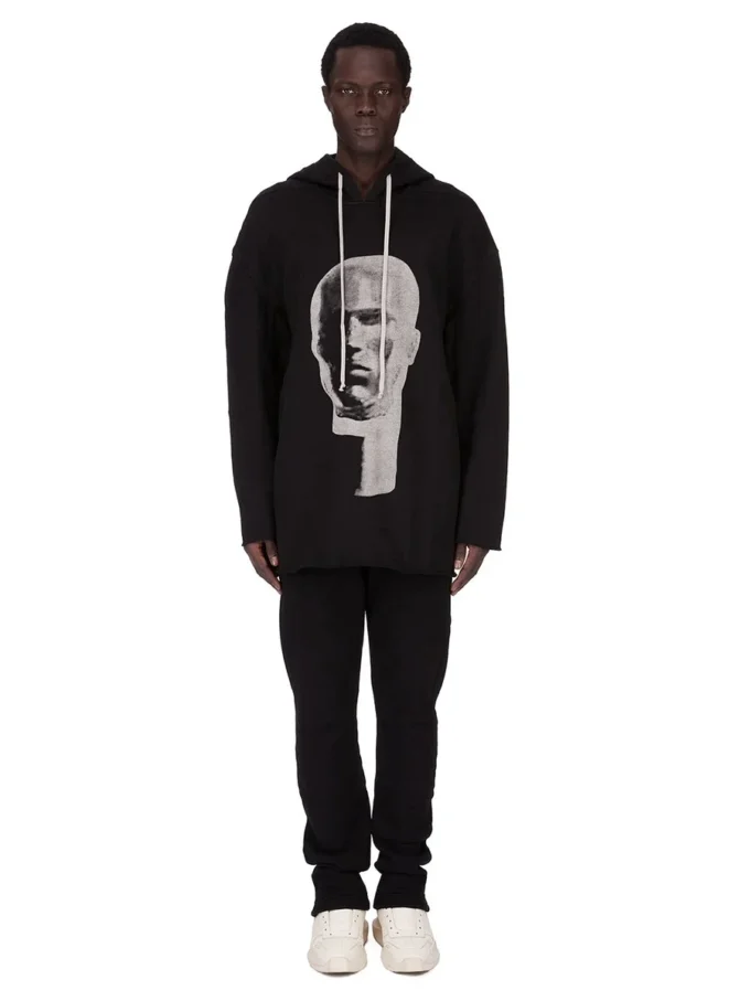 DRKSHDW FW25 CONCORDIANS PETER BLUZA Z KAPTUREM CZARNO/PERŁOWA BLUZA FURKA HEAVY DU02E7280FEP1P-0908