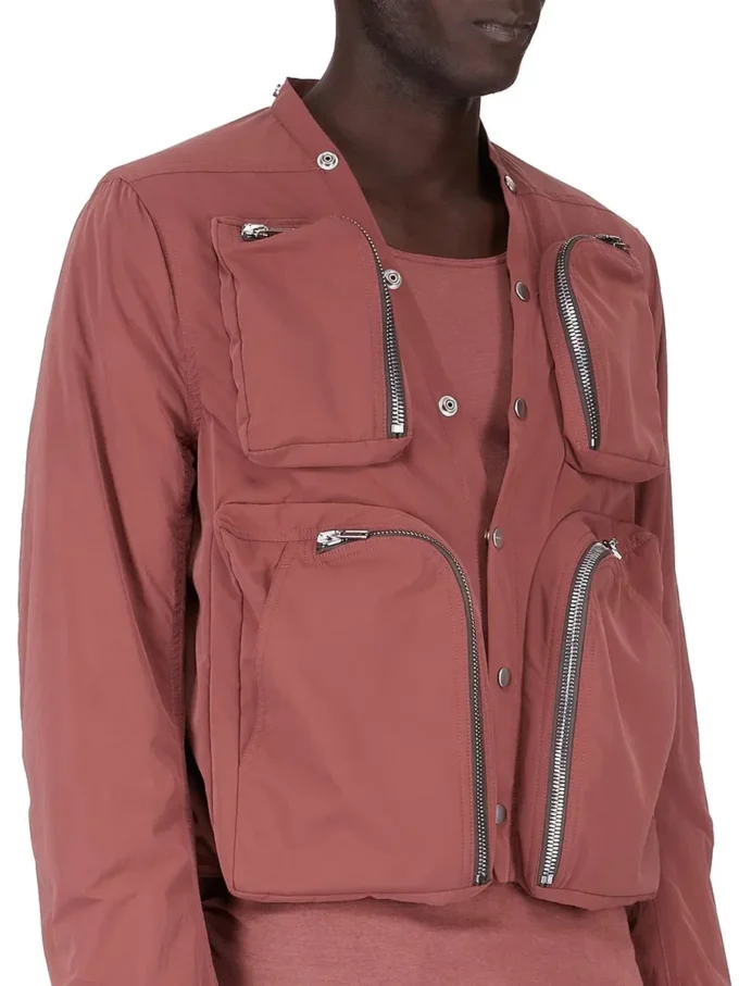 Kurtka RICK OWENS FW25 CONCORDIANS CARGO JKT z MATOWEGO nylonu w kolorze palisandrowym. RU02E1762MT-13