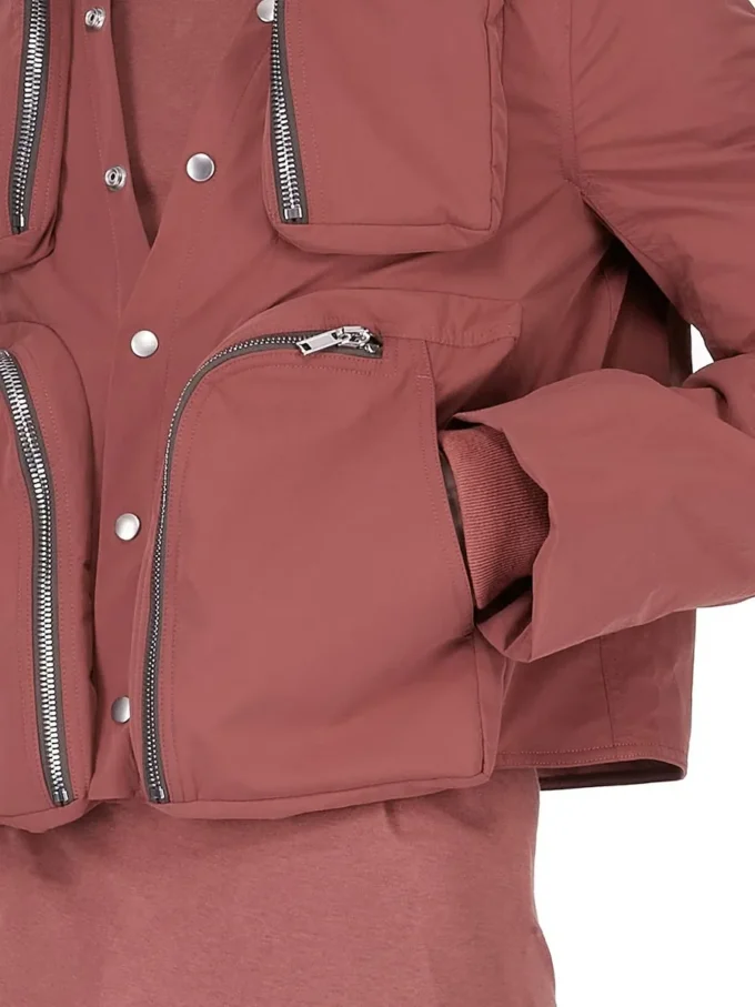 Kurtka RICK OWENS FW25 CONCORDIANS CARGO JKT z MATOWEGO nylonu w kolorze palisandrowym. RU02E1762MT-13