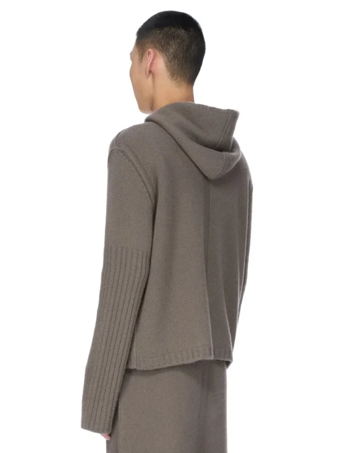 RICK OWENS BLUZA Z KAPTUREM NA ZAMEK FW25 CONCORDIANS PRECOLLECTION Z KASZMIROWEGO DZIANINY DUST LAS PALMAS. RU02E1666KLWS-34