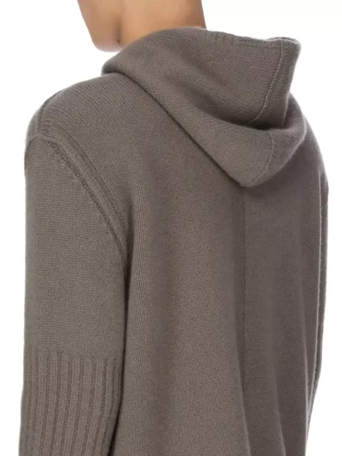 RICK OWENS BLUZA Z KAPTUREM NA ZAMEK FW25 CONCORDIANS PRECOLLECTION Z KASZMIROWEGO DZIANINY DUST LAS PALMAS. RU02E1666KLWS-34