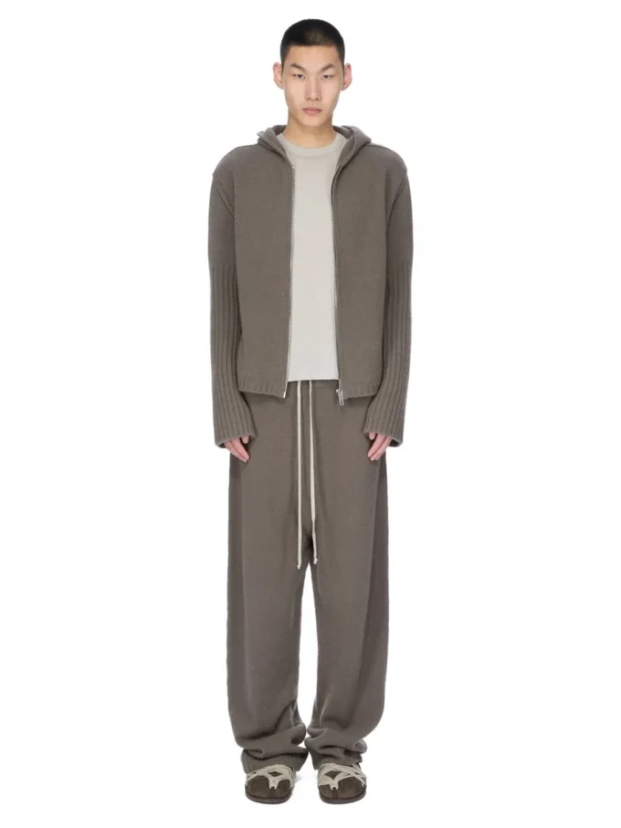 RICK OWENS BLUZA Z KAPTUREM NA ZAMEK FW25 CONCORDIANS PRECOLLECTION Z KASZMIROWEGO DZIANINY DUST LAS PALMAS. RU02E1666KLWS-34
