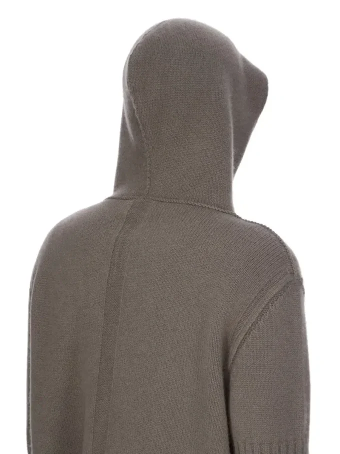 RICK OWENS BLUZA Z KAPTUREM NA ZAMEK FW25 CONCORDIANS PRECOLLECTION Z KASZMIROWEGO DZIANINY DUST LAS PALMAS. RU02E1666KLWS-34