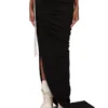 RICK OWENS FW25 CONCORDIANS EDFU SPÓDNICA W CZARNYM PODWÓJNIE SZCZOTKOWANYM KOSZULCE DS02E7337JDB-09