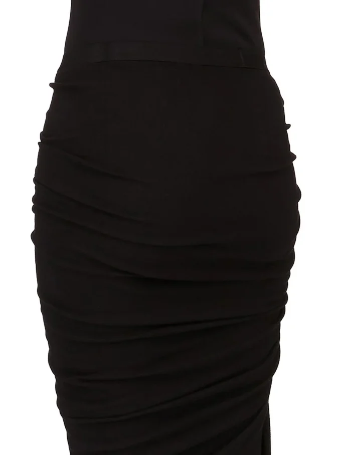 RICK OWENS FW25 CONCORDIANS EDFU SPÓDNICA W CZARNYM PODWÓJNIE SZCZOTKOWANYM KOSZULCE DS02E7337JDB-09