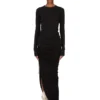 RICK OWENS FW25 CONCORDIANS EDFU SPÓDNICA W CZARNYM PODWÓJNIE SZCZOTKOWANYM KOSZULCE DS02E7337JDB-09