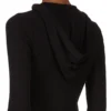 RICK OWENS FW25 CONCORDIANS KRÓTKA BLUZA Z KAPTUREM I ŚCIĄGACZEM W CZARNYM KOSZULCE RAININO RIB. RP02E4210RJR-09