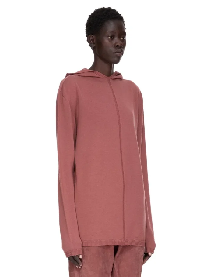 RICK OWENS FW25 CONCORDIANS OVERSIZE BLUZA Z KAPTUREM Z LEKKIEJ DZIANINY RASATO W STYLU PASEWOOD. RP02E4613M-13