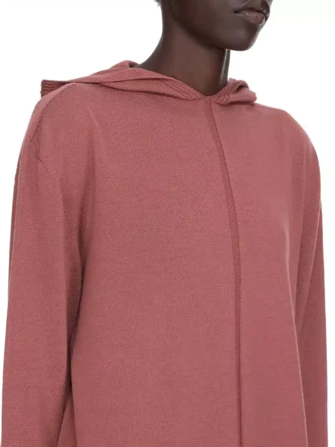 RICK OWENS FW25 CONCORDIANS OVERSIZE BLUZA Z KAPTUREM Z LEKKIEJ DZIANINY RASATO W STYLU PASEWOOD. RP02E4613M-13