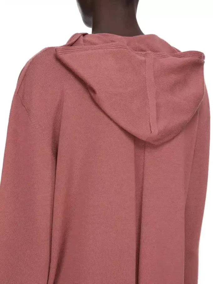 RICK OWENS FW25 CONCORDIANS OVERSIZE BLUZA Z KAPTUREM Z LEKKIEJ DZIANINY RASATO W STYLU PASEWOOD. RP02E4613M-13