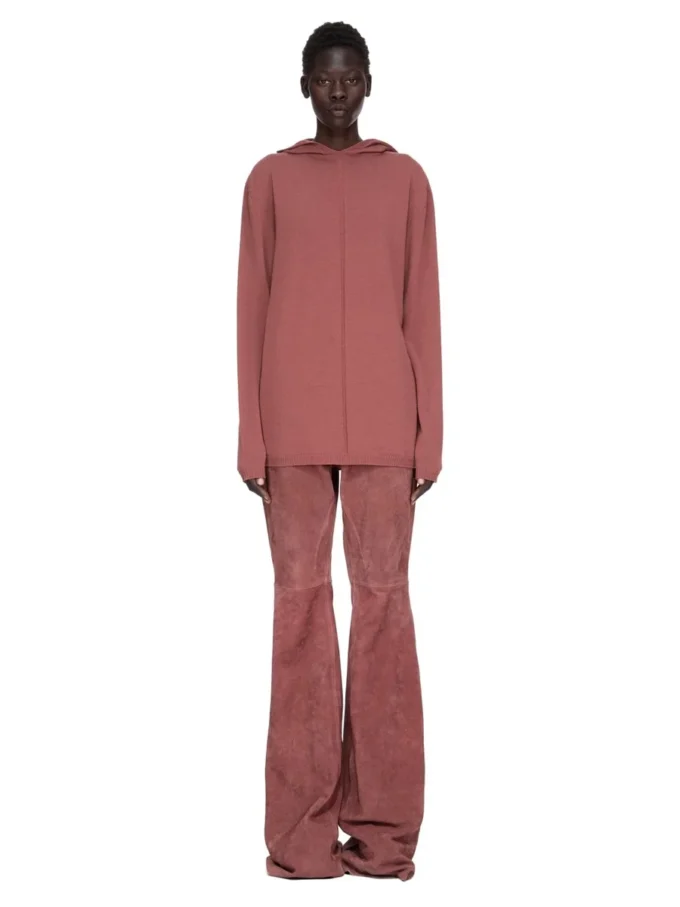 RICK OWENS FW25 CONCORDIANS OVERSIZE BLUZA Z KAPTUREM Z LEKKIEJ DZIANINY RASATO W STYLU PASEWOOD. RP02E4613M-13