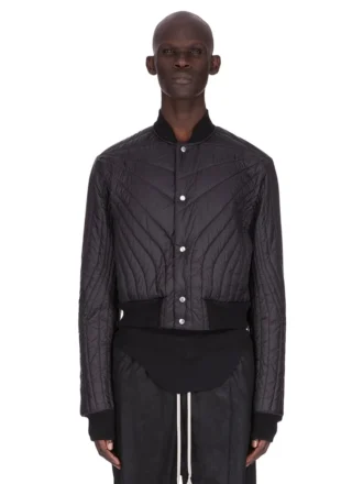 RICK OWENS FW25 CONCORDIANS PIKOWANA KURTKĘ LOTU W CZARNYM JASNYM NYLONIE RU02E1727NPT1-09