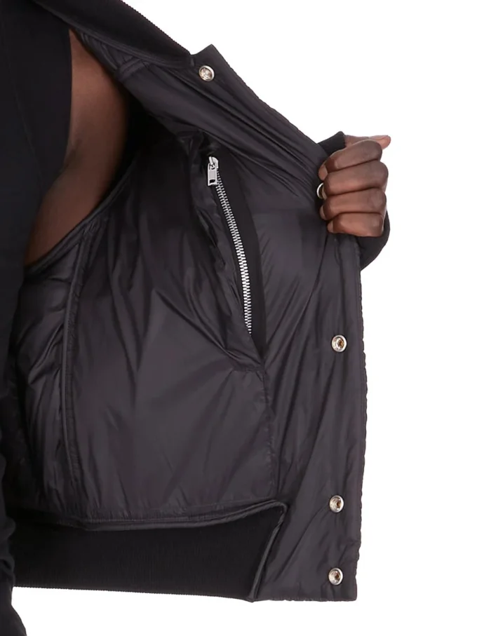 RICK OWENS FW25 CONCORDIANS PIKOWANA KURTKĘ LOTU W CZARNYM JASNYM NYLONIE RU02E1727NPT1-09