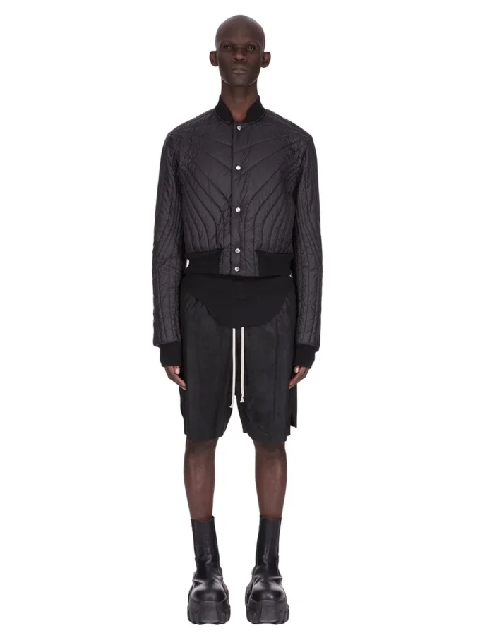 RICK OWENS FW25 CONCORDIANS PIKOWANA KURTKĘ LOTU W CZARNYM JASNYM NYLONIE RU02E1727NPT1-09