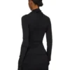 RICK OWENS JESIEŃ 2025 CONCORDIANS KAIRO TOP Z DŁUGIM RĘKAWEM Z CZARNEJ WISKOZY I KREPY LI02E3212CVI-09