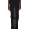 RICK OWENS LILIES FW25 CONCORDIANS EVA SPÓDNICA Z CZARNEJ WISKOZY Z KREPY JERSEY LI02E3316CVI-09