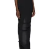 RICK OWENS LILIES FW25 CONCORDIANS EVA SPÓDNICA Z CZARNEJ WISKOZY Z KREPY JERSEY LI02E3316CVI-09