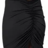 RICK OWENS LILIES FW25 CONCORDIANS EVA SPÓDNICA Z CZARNEJ WISKOZY Z KREPY JERSEY LI02E3316CVI-09