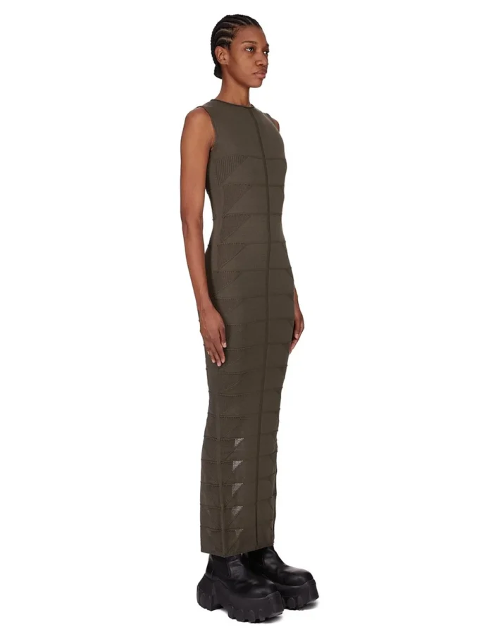 Sukienka RICK OWENS FW25 CONCORDIANS z motywem TANK DRESS z lekkiej dzianiny BOSCO RASATO RP02E4676MLK-25