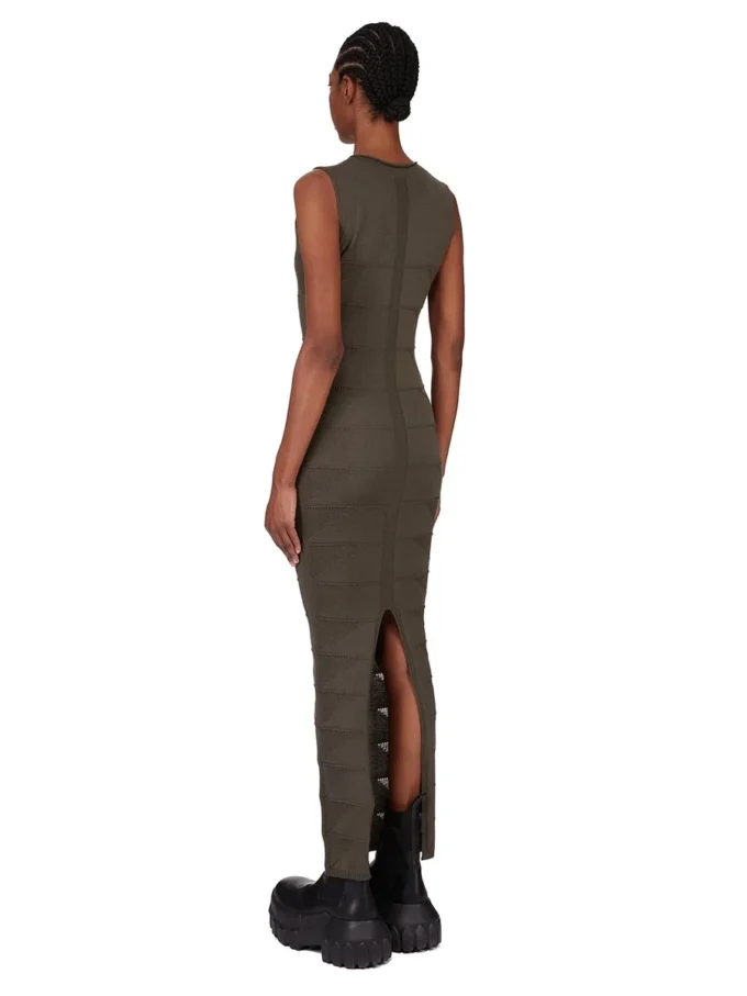 Sukienka RICK OWENS FW25 CONCORDIANS z motywem TANK DRESS z lekkiej dzianiny BOSCO RASATO RP02E4676MLK-25