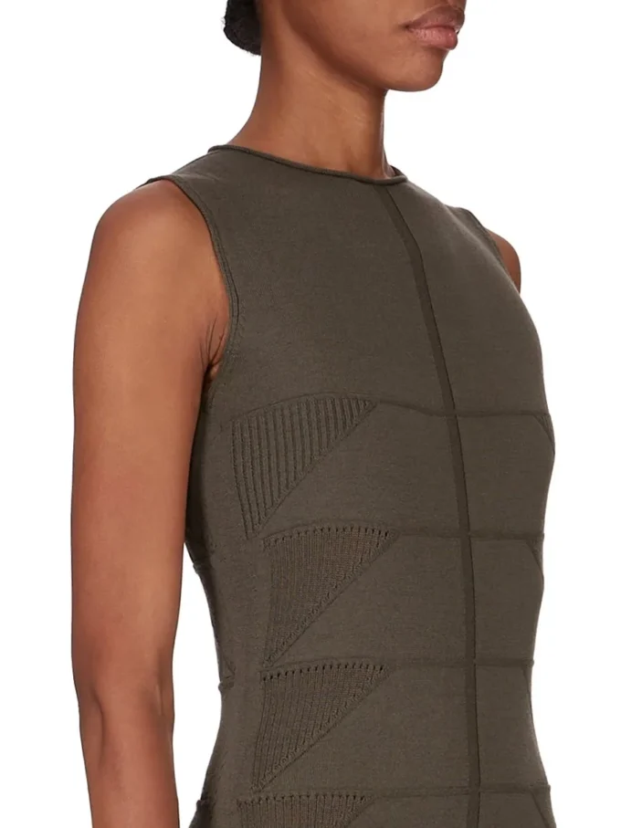 Sukienka RICK OWENS FW25 CONCORDIANS z motywem TANK DRESS z lekkiej dzianiny BOSCO RASATO RP02E4676MLK-25