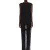Suknia RICK OWENS CONCORDIANS NOUVEAU FW25 z czarnego, prześwitującego wełnianego dżerseju. RP02E4574JWR-09