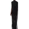 Suknia RICK OWENS CONCORDIANS NOUVEAU FW25 z czarnego, prześwitującego wełnianego dżerseju. RP02E4574JWR-09